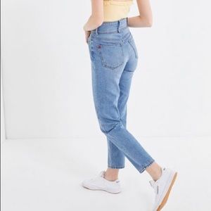 BDG Double Button High-Waisted Mom Jean Light Wash